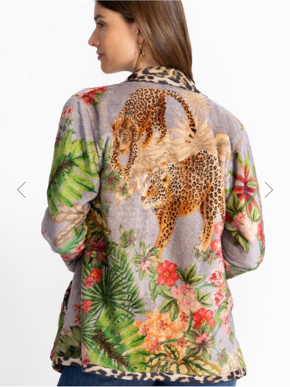 Johnny Was C48852-6 Reversible Leopard & Tropical Print Jacket NWT - Picture 6 of 6